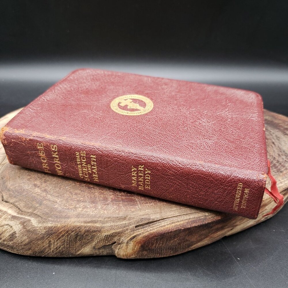 1925 Science & Health Mary Baker Eddy Leather Christian Science Tabs